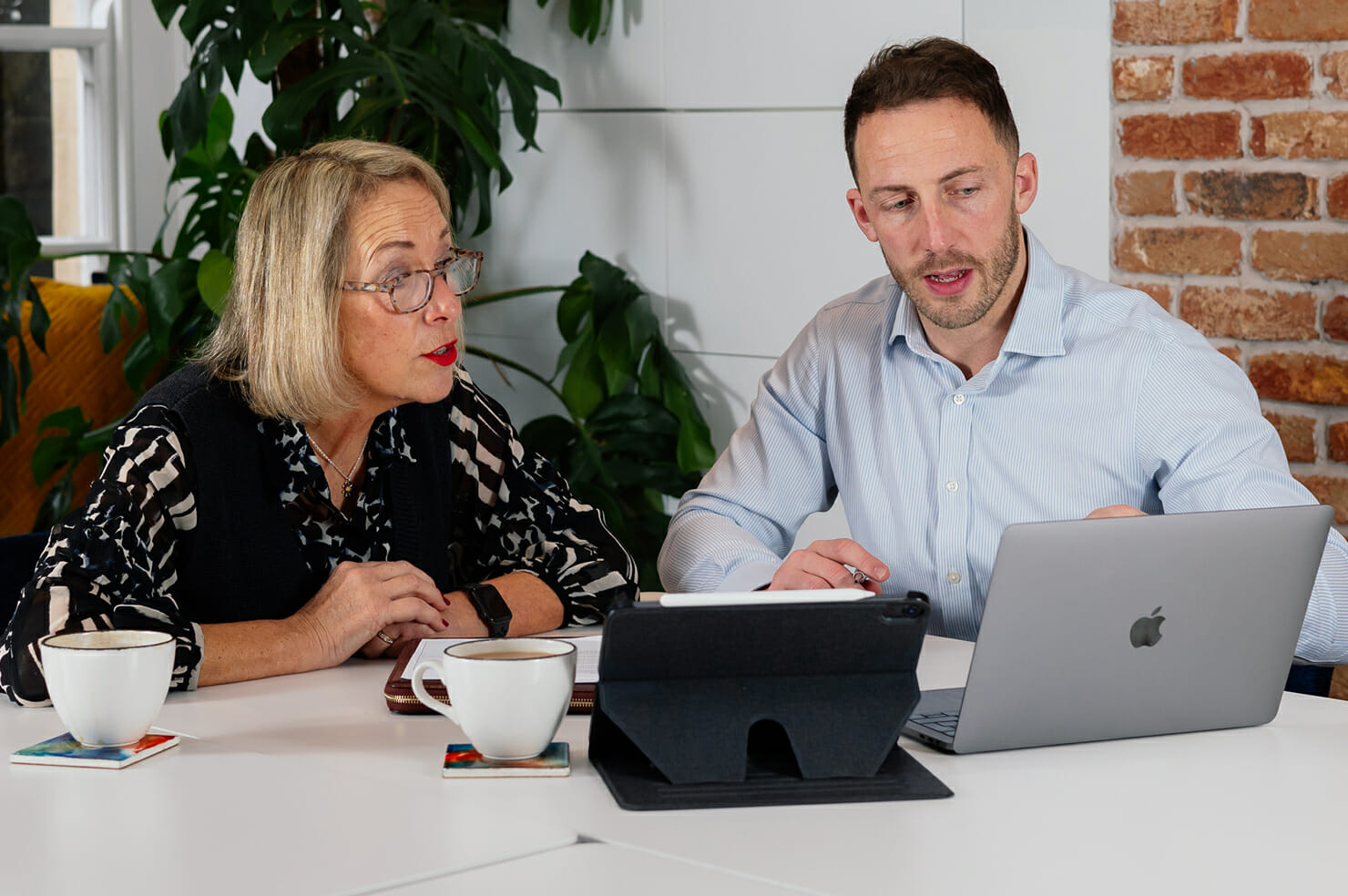 lady having a free meeting with a financial planner